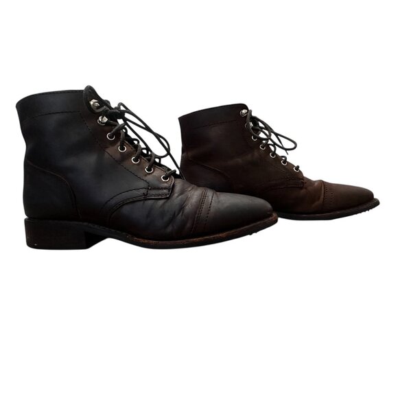 Thursday Boots Captain Lace Up Boots Womens 10.5 Brown Nubuck Boho Victorian - Picture 8 of 14